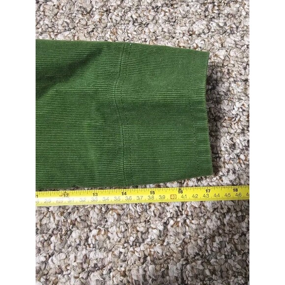 LL Bean Petite 14 Petite Green Corduroy Jacket Blazer Brown Buttons - Picture 5 of 7
